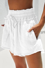 Night Shore Crinkled 100% Cotton Womens Shorts