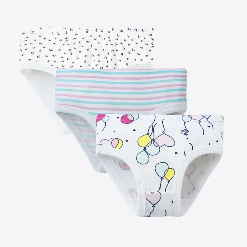 Strawberry Fields 3Pcs 100% Cotton Girls Underwear