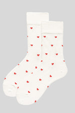 Dahlia Hearts Cotton Womens Socks