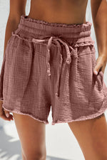 Night Shore Crinkled 100% Cotton Womens Shorts