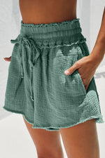 Night Shore Crinkled 100% Cotton Womens Shorts