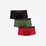 MENIQUE 100% Merino Wool Womens Boxer Shorts 3-Pack