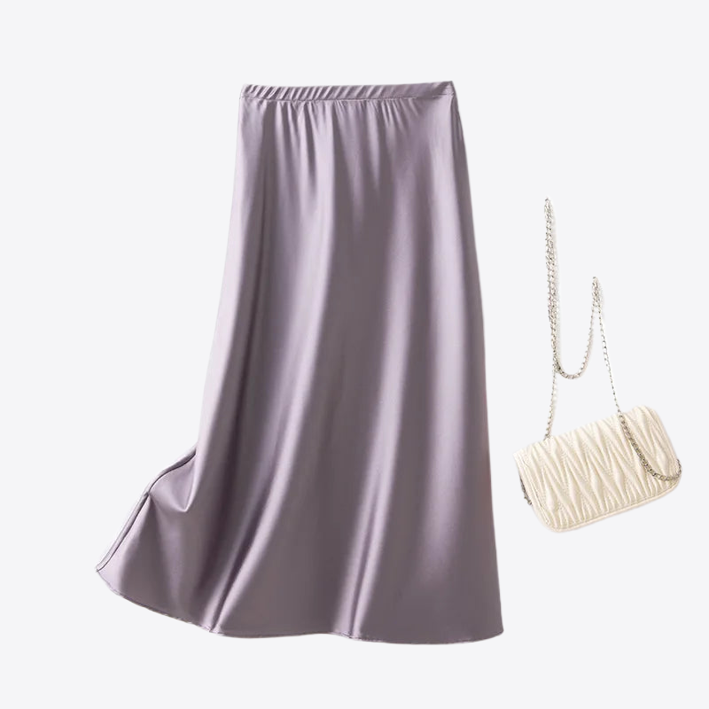 Velvet Soft Solid 19MM Mulberry Silk Womens Skirt