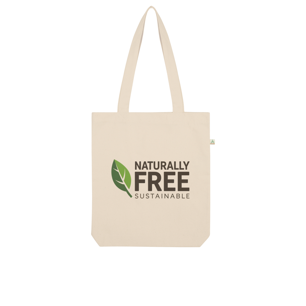 Naturally Free Sustainable Brand 100% Organic Cotton Graphic Tote Bag