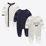 Azul Hues 3 Pcs Long Sleeve 100% Cotton Baby Boys Graphic Jumpsuit