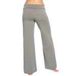 FELINA Stretch Wide Leg Roll Over Organic Cotton Womens Pants