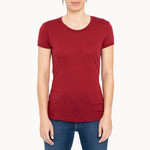 MENIQUE 100% Merino Wool Womens Shirt Royal Cherry