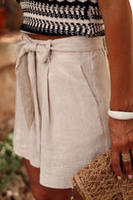 Arabian Summer Drawstring Viscose Linen Womens Shorts