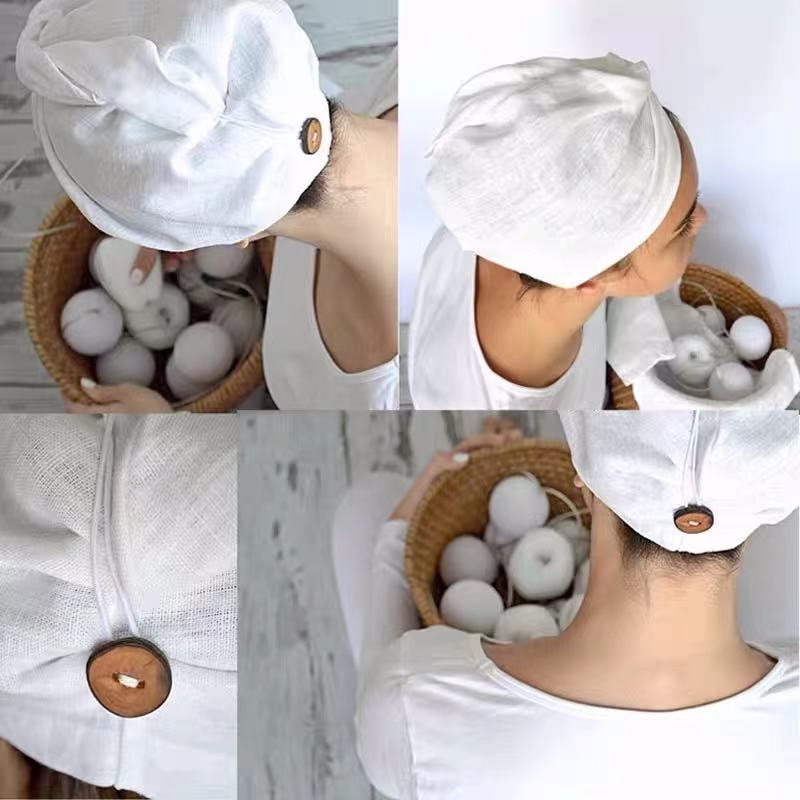 Natural Strands Water Absorbing, Zero Tangles, Turban 100% Linen Hair Towel