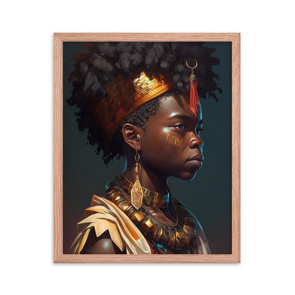 Tribal Black Afro Boy Wall Art | Men Illustration | Wall Decor | Modern Frame Art