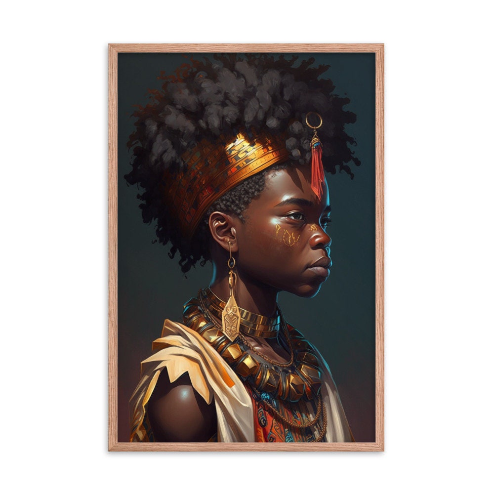 Tribal Black Afro Boy Wall Art | Men Illustration | Wall Decor | Modern Frame Art