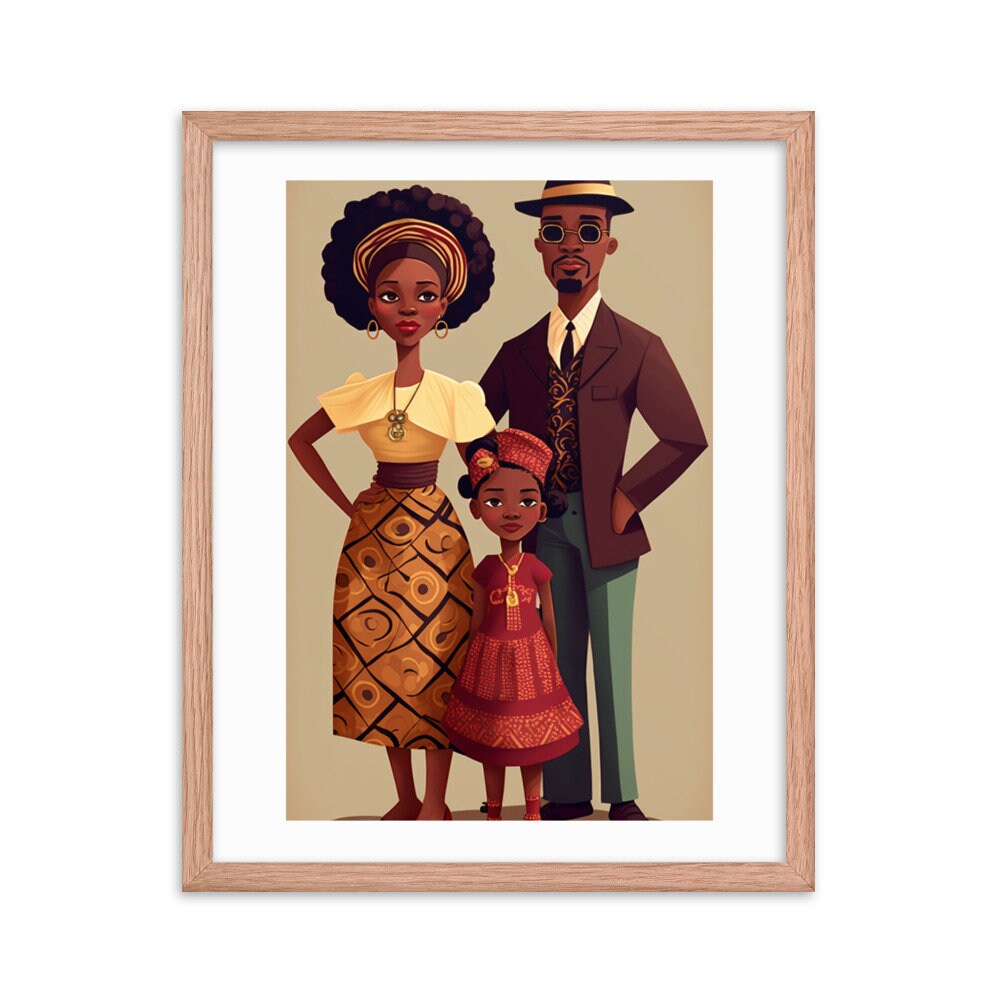 The African Family Wall Art | People Abstract Wall Art | Colorful Wall Art | Vibrant Wall Decor | Frame Wall Art