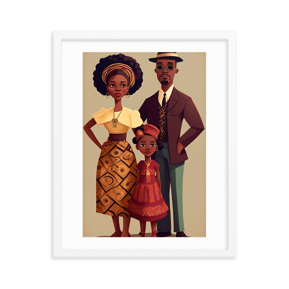 The African Family Wall Art | People Abstract Wall Art | Colorful Wall Art | Vibrant Wall Decor | Frame Wall Art