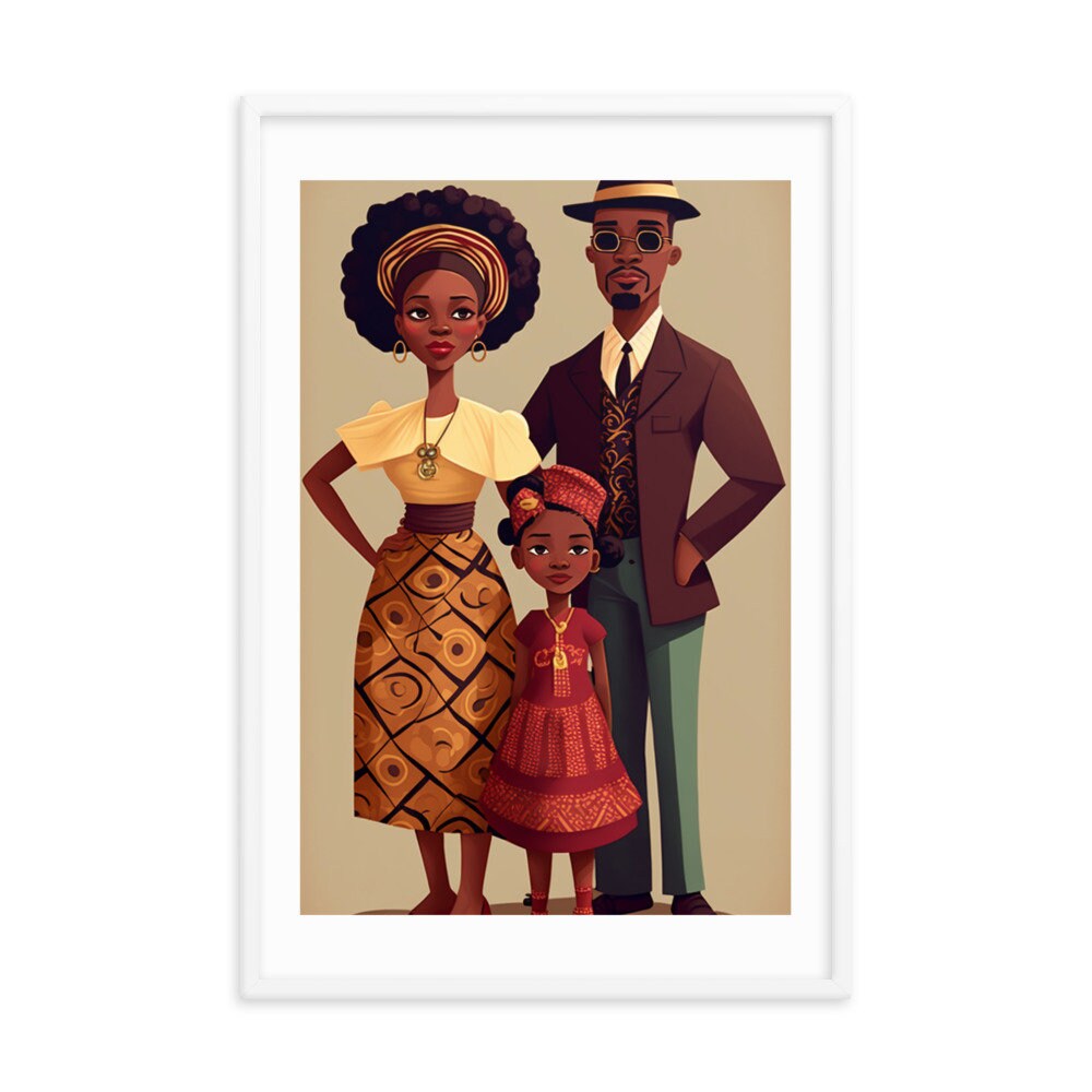 The African Family Wall Art | People Abstract Wall Art | Colorful Wall Art | Vibrant Wall Decor | Frame Wall Art