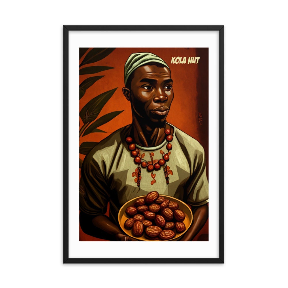 Presenting The Kola Nut Nigerian Tradition Wall Art | People Abstract Wall Art | African Wall Art | Vibrant Wall Decor | Frame Wall Art