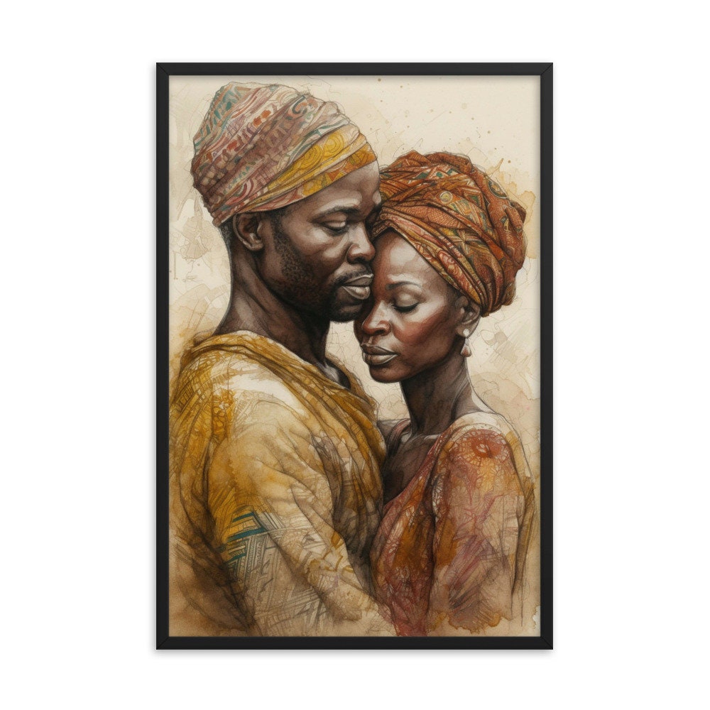 Ifunanya My Love Wall Art | Igbo Watercolor Illustration | Nigerian Vibrant Wall Decor | Modern Frame Art