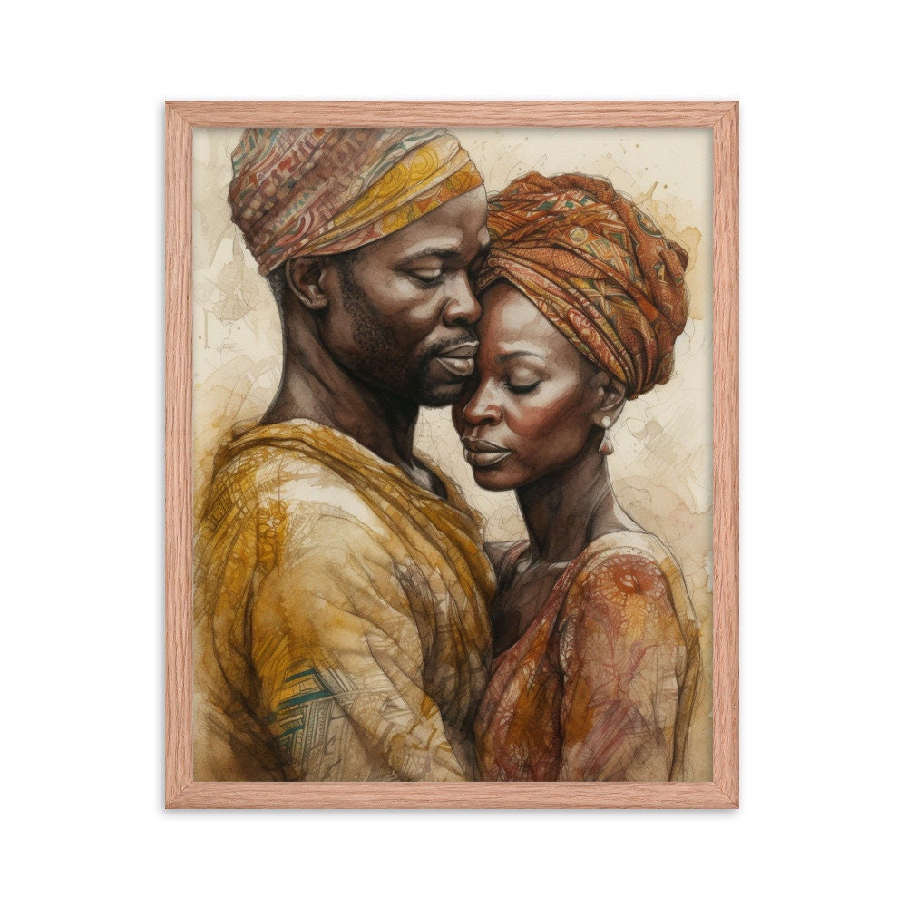 Ifunanya My Love Wall Art | Igbo Watercolor Illustration | Nigerian Vibrant Wall Decor | Modern Frame Art