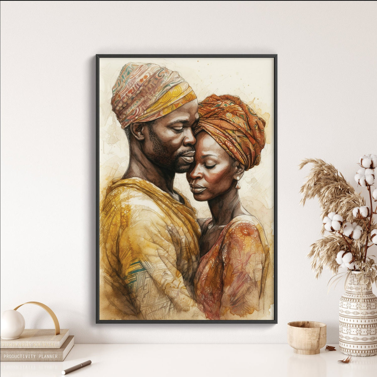 Ifunanya My Love Wall Art | Igbo Watercolor Illustration | Nigerian Vibrant Wall Decor | Modern Frame Art