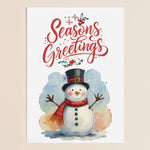 Seasons Greetings Snowman Christmas Greeting Card