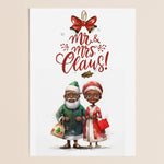 Black Mr. & Mrs. Claus Christmas African Greeting Card