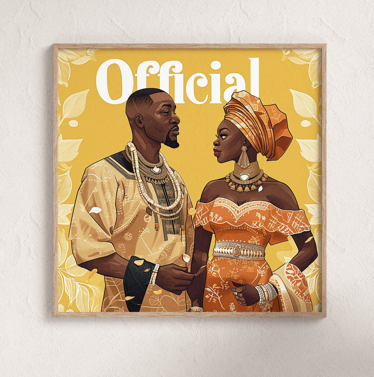 Official Marriage Couple Wall Art | African Wall Art | Wedding Gifts Wall Art | Nigerian Modern Wall Decor | Frame Wall Art