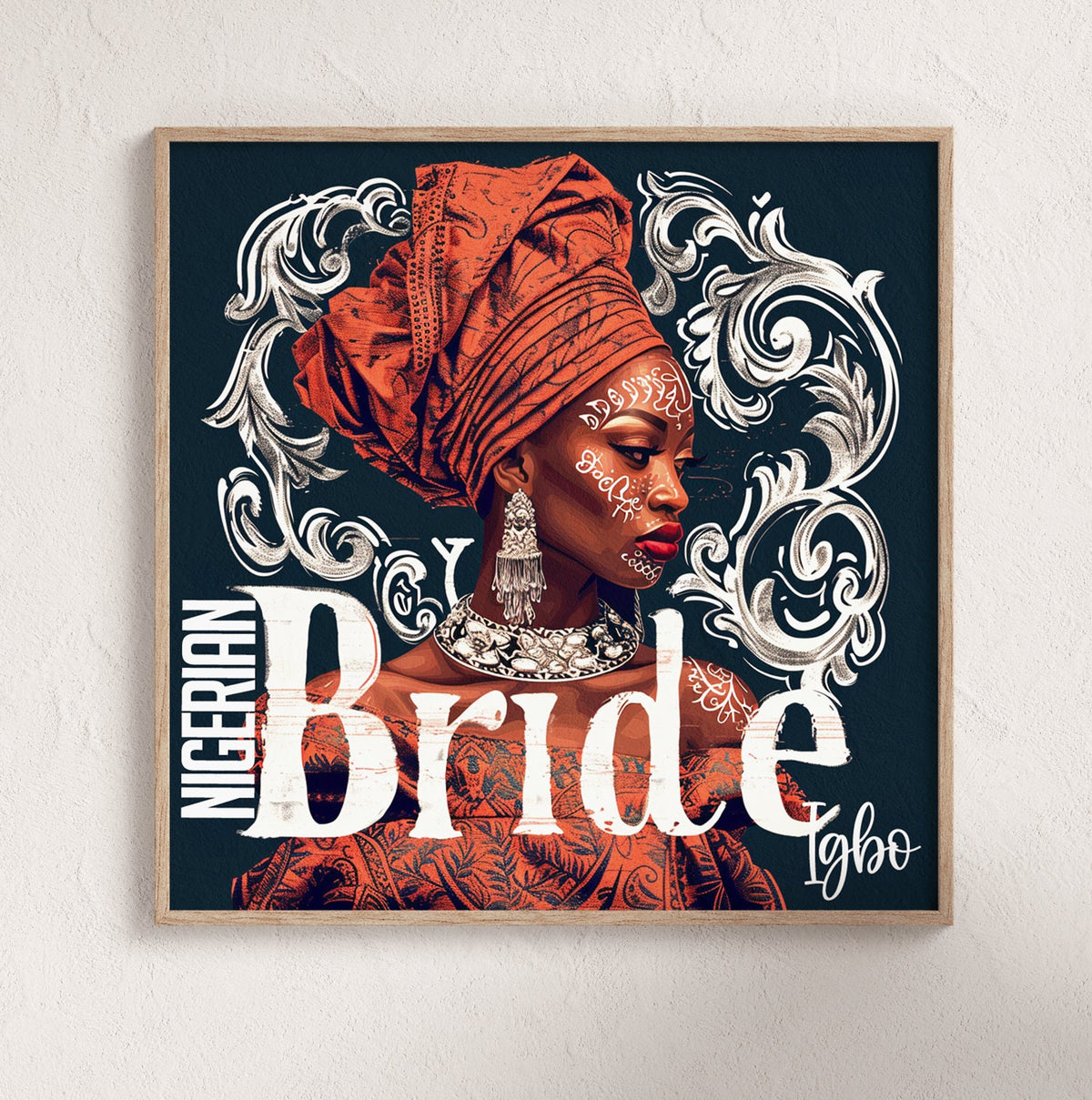 Nigerian Bride Wall Art | African Wall Art | Wedding Gifts Wall Art | Modern Wall Decor | Frame Wall Art