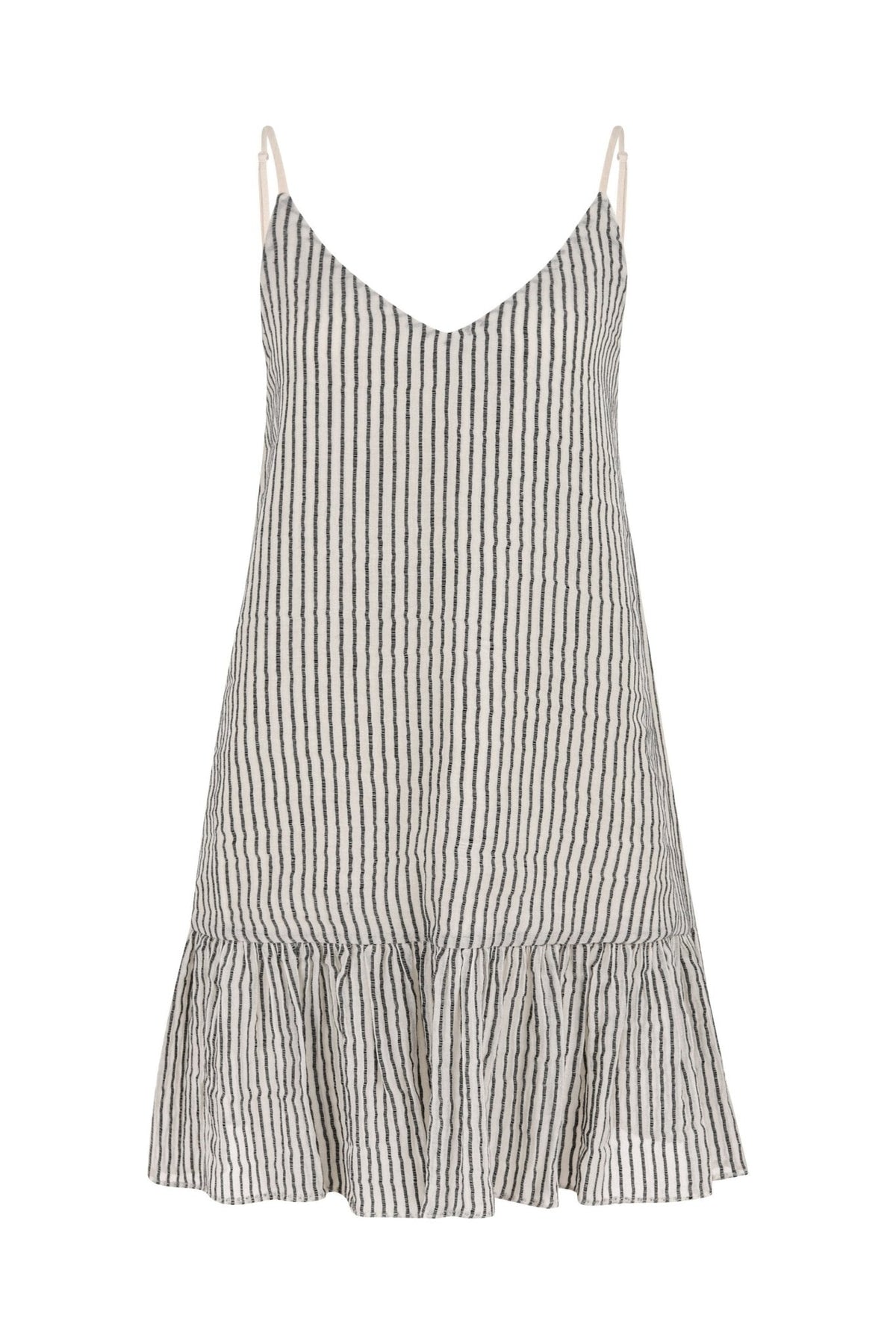 THE HAND LOOM Liv Mini Ruffle 100% Organic Cotton Womens Dress Stripes
