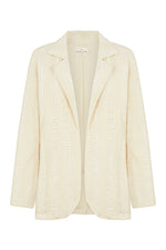 THE HAND LOOM Lush 100% Cotton Womens Blazer - Natural