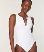 THE HAND LOOM The Malibu Eco Nylon Womens One Piece White - Classic