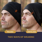 MENIQUE 100% Merino Wool Mens Beanie Black