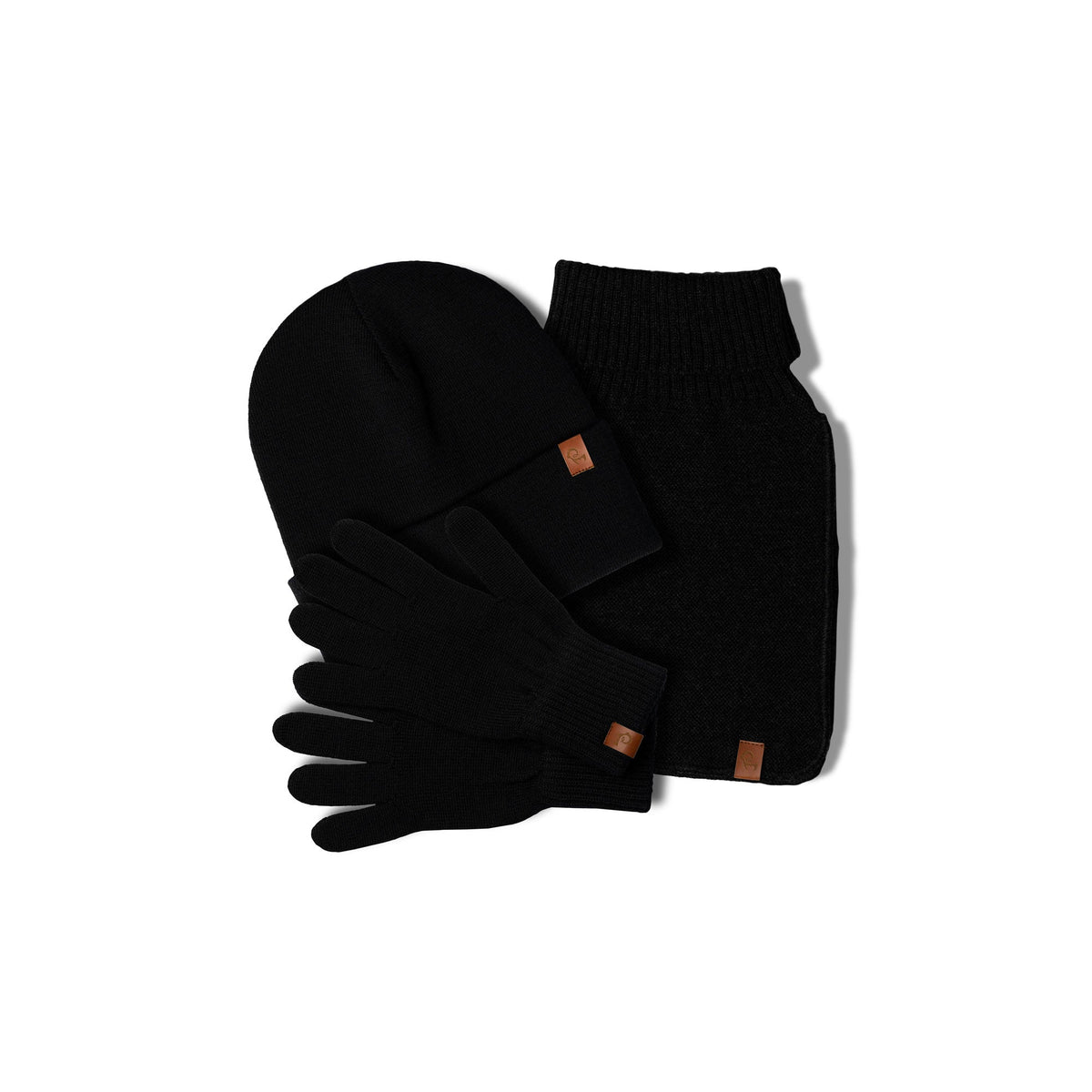 MENIQUE 100% Merino Wool Womens Knit Beanie, Scarf & Gloves 3-Piece
