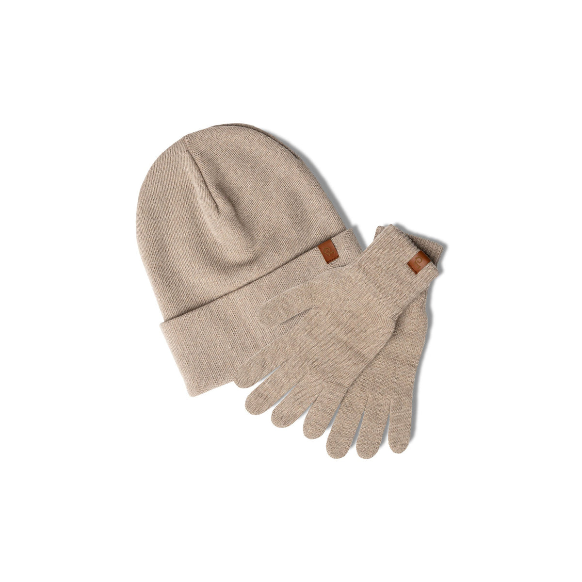 MENIQUE 100% Merino Wool Womens Knit Beanie & Gloves 2-Piece