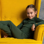 MENIQUE 100% Merino Wool Kids Pants Dark Green