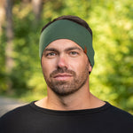 MENIQUE 100% Merino Wool Mens Headband Dark Green