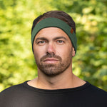 MENIQUE 100% Merino Wool Mens Headband Dark Green