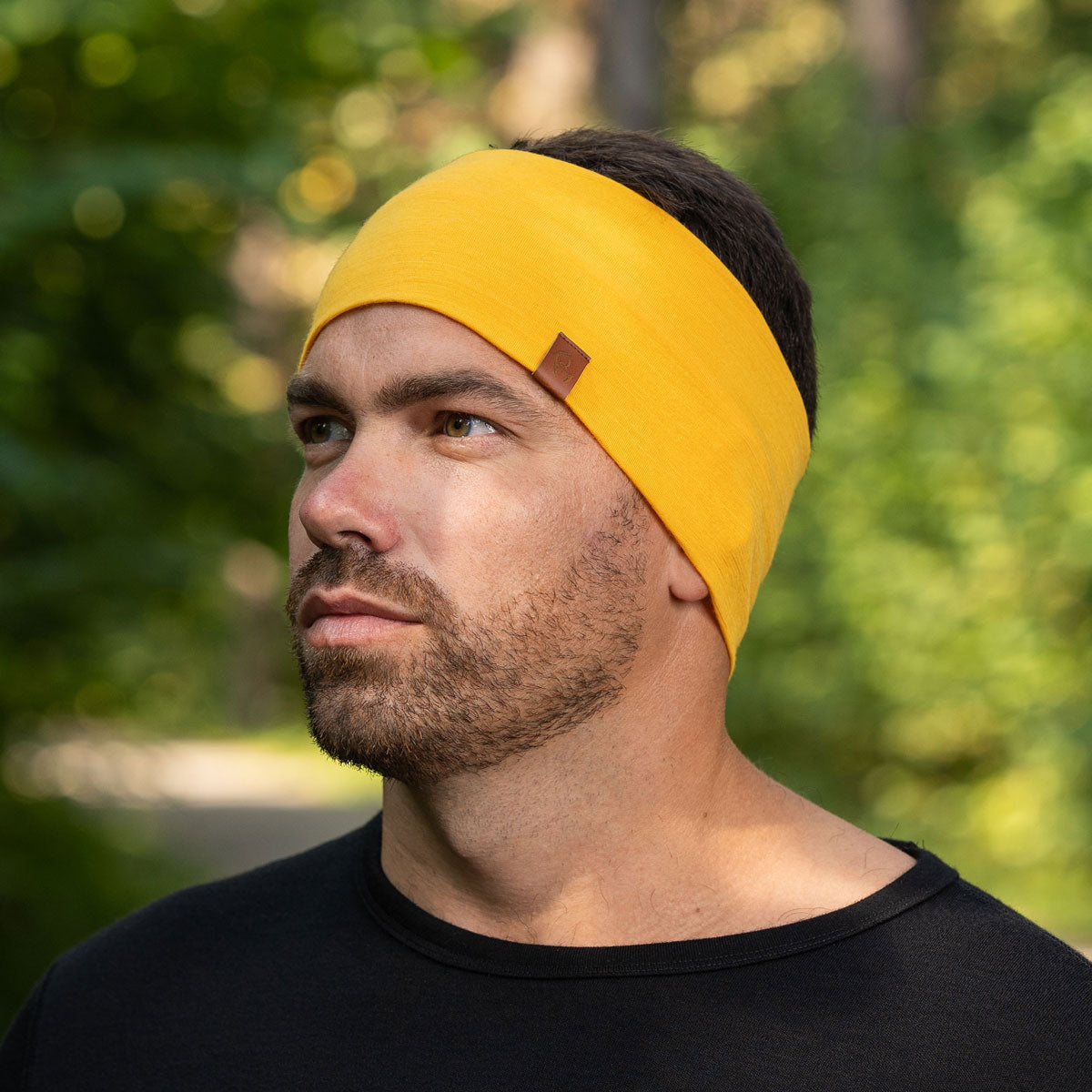MENIQUE 100% Merino Wool Mens Headband Power Mango
