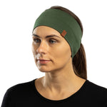 MENIQUE 100% Merino Wool Womens Headband Dark Green