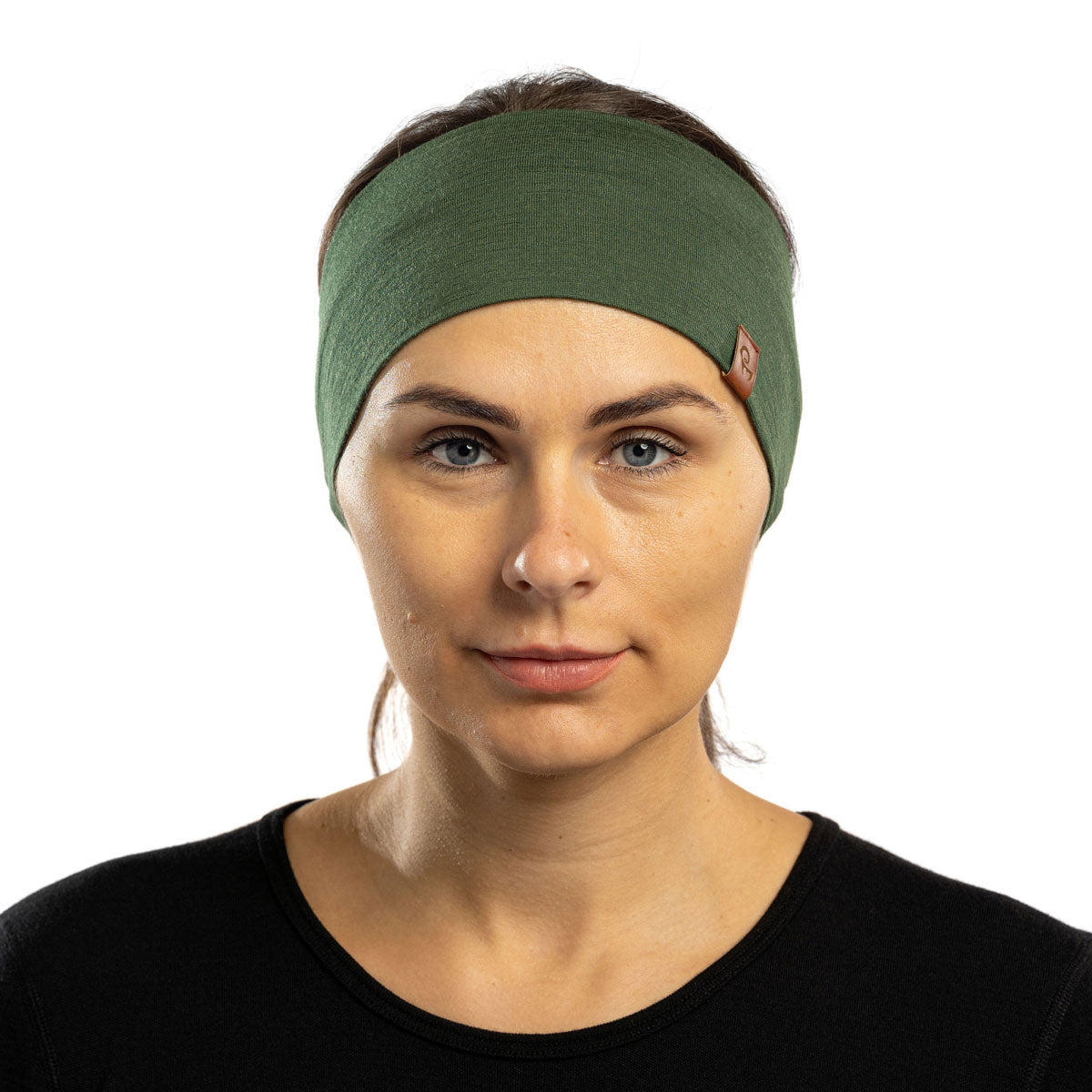 MENIQUE 100% Merino Wool Womens Headband Dark Green