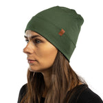 MENIQUE 100% Merino Wool Womens Beanie Dark Green