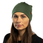 MENIQUE 100% Merino Wool Womens Beanie Dark Green