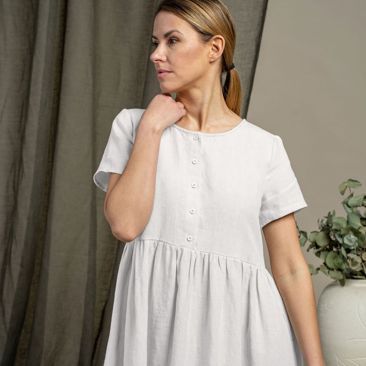 MENIQUE Smock Dress Maria Pure White