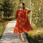 MENIQUE Oversize Dress Olivia Cinnamon Red