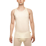 MENIQUE 100% Merino Wool Mens Tank Top Natural