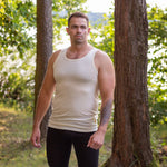 MENIQUE 100% Merino Wool Mens Tank Top Natural