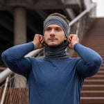 MENIQUE 100% Merino Wool Mens Headband Perfect Grey