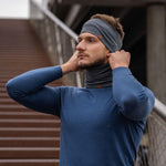 MENIQUE 100% Merino Wool Mens Headband Perfect Grey