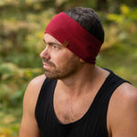 MENIQUE 100% Merino Wool Mens Headband Royal Cherry