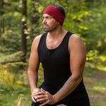 MENIQUE 100% Merino Wool Mens Headband Royal Cherry