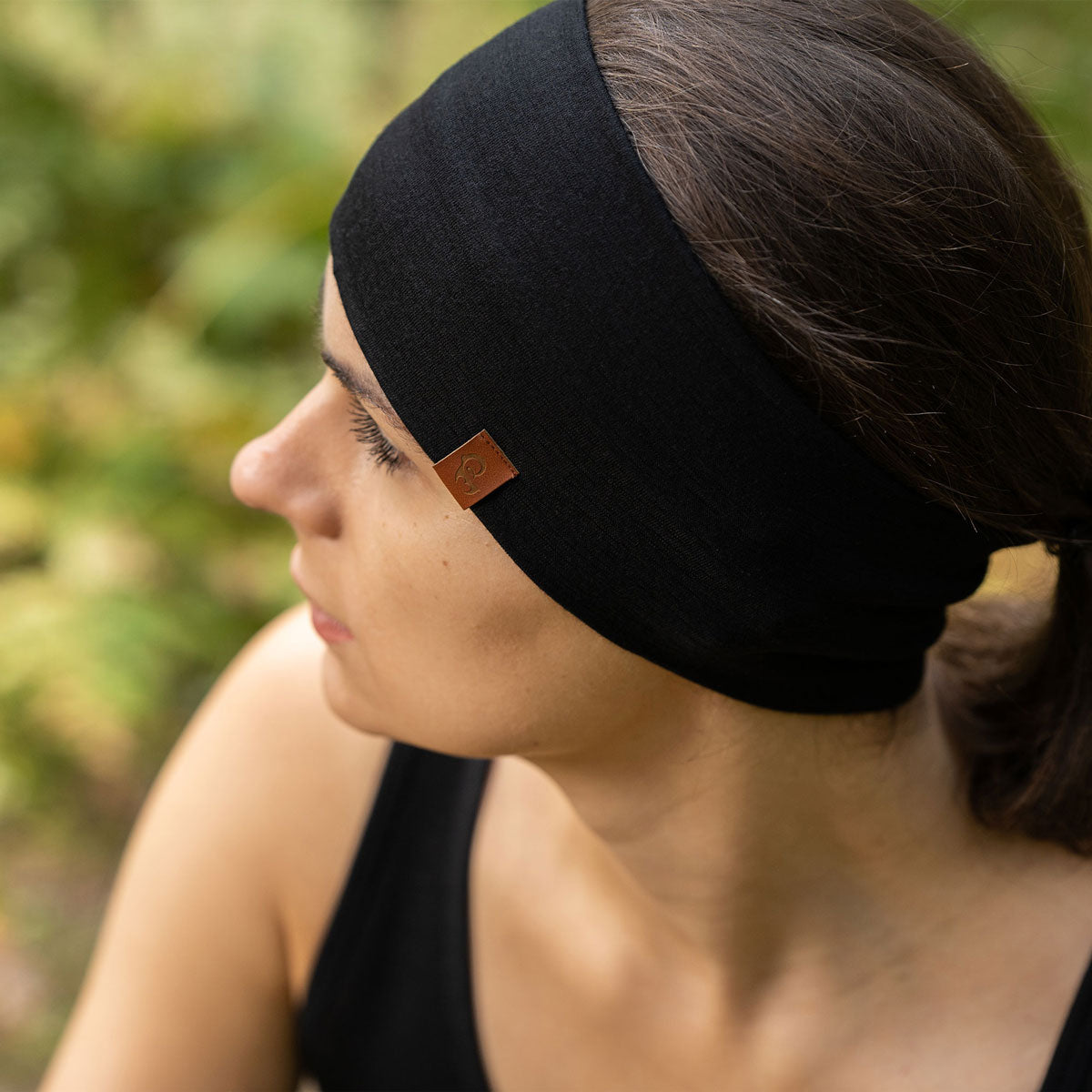 MENIQUE 100% Merino Wool Womens Headband Black