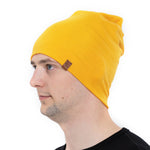 MENIQUE 100% Merino Wool Mens Beanie Power Mango